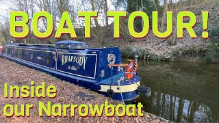 NARROWBOAT Living  BOAT TOUR  A walkthrough tour of our narrowboat floating home  Ep24 [upl. by Devonne]