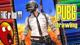 How to draw PUBG  PUBG COVER PICTURE drawing by SANIL ARTIST  BEST GAME PUBG [upl. by Tally758]