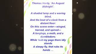 Private English Coach For NonNative speakers Poem Thomas Hardy An August Midnight [upl. by Mikahs784]