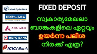 FIXED DEPOSIT സ്വകാര്യമേഖലാ ബാങ്കുകളിലെ ഏറ്റവും ഉയർന്ന പലിശ നിരക്ക് എത്ര PVT BANKS INTEREST RATES [upl. by Elleinahc342]