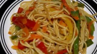 LOMEIN VERDURAS PASTA CHINA O SPAGUETTI CHINO [upl. by Lynna96]