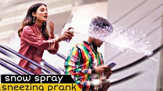 Sneezing Prank On Escalator  Weird Sneezing  Amanah Mallcrazycomedy9838 [upl. by Ahsenak866]