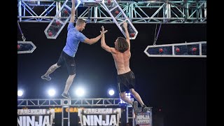 geoff britten vs issac caldiero on the duel doornob dropAmerican Ninja Warrior 2019 [upl. by Eiramacissej]