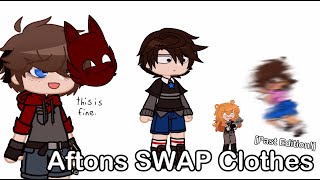 Aftons Swap Clothes  FNAF  Past Edition [upl. by Lahcim971]