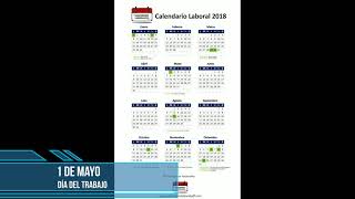 Calendario Laboral 2018  Festivos nacionales 2018 [upl. by Otirecul117]