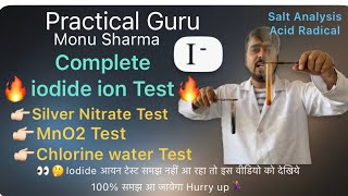 Iodide ion Test Acid Radical  CBSE XII  Practical Guru Monu Sharma [upl. by Yelnats]