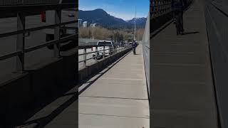 Crossing bridge into North Vancouver British Columbia travel Canada vancouver shorts [upl. by Albin]