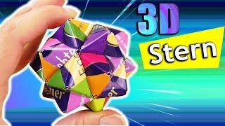 Origami Stern modular  Aus alt mach neu 3D Stern Geschenk  Adventskalender 5 DIY Inspiration 2018 [upl. by Takashi]