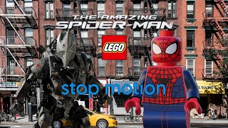 The Lego Amazing Spiderman vs Rhino stop motion [upl. by Ahlgren941]