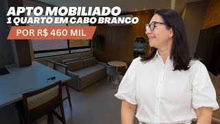 Apartamento mobiliado com 1 quarto por R 460 Mil em Cabo Branco João Pessoa  PB [upl. by Ahsit825]