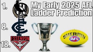 My Early 2025 AFL Ladder Prediction [upl. by Pacien]