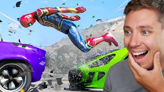 Reacting To EPIC SpiderMan Crashes in GTA 5 [upl. by Pathe]