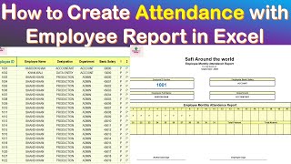 How to create Attendence with Employee Report  Employee Attendence with Vlookup  Countif function [upl. by Raphael605]