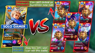 Yuzuke Solo Gamer Vs 5 Immortal High Star  Global 1 Baxia Global 1 Wanwan Global 1 Angela WTF 😭💀 [upl. by Hanahsuar]