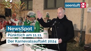 NewsSpot Pünktlich am 1111  Der Karnevalsauftakt 2024 [upl. by Nyrahtak609]