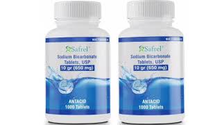 Safrel Sodium Bicarbonate Antiacid 650 mg 1000 Tablets for Relief of Acid Indigestion [upl. by Nosreve431]