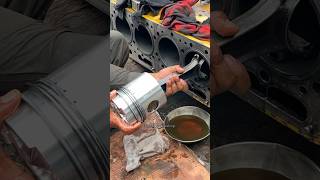 Six Cylinder diesel engine piston fitting engine technology mechanic truck shorts viralshorts [upl. by Aknahs]