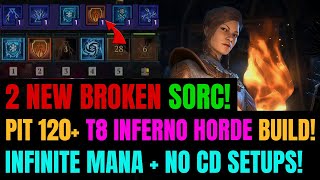 2 NEW UPDATED Builds 1 Season 5 Sorceress T8 INFERNO HORDE  Infinite Mana Variants [upl. by Lucias151]