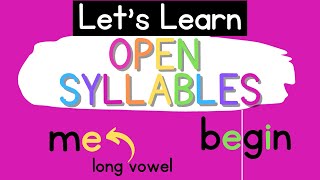 Open Syllables Syllable Types [upl. by Shenan]