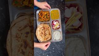 Day 40 Of lunch thali series Aloo Gobhi Daal Lauki raita salad and chapati [upl. by Zap949]