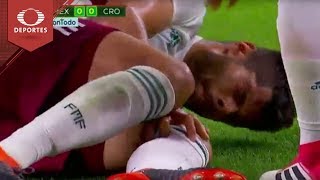 Néstor Araujo sale lesionado ante Croacia  México vs Croacia  Partido Amistoso  Televisa Deportes [upl. by Euqinimod]