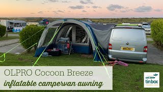 OLPRO Cocoon Breeze inflatable campervan awning set up and features AD [upl. by Direj]