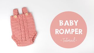 How To Crochet Cute And Easy Baby Romper Croby Patterns [upl. by Nnaeiluj]