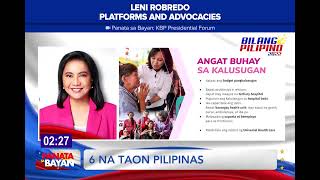 Leni Robredo Platforms and advocacies [upl. by Darnok]