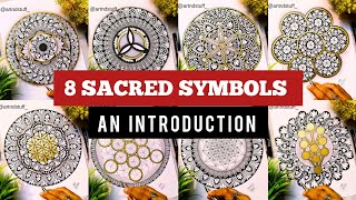 DRAWING 8 SACRED GEOMETRY SYMBOLS  Sacred Symbols and their meanings  Step by Step Sacred Geometry [upl. by Novello375]