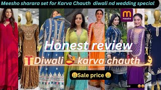 💕Meesho￼ heavy embroidery suit for Karva Chauth nd Diwali or wedding special suit  honest review [upl. by Veradia702]