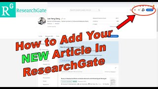 How to Add Article In ResearchGate [upl. by Curtice982]