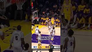 Bron fighting through contact NBA basketball lakers lebron [upl. by Alraep758]