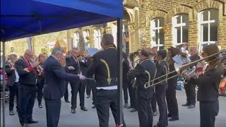 Chiltern Hills Brass play Castell Caerffili at Delph Whit Marches 2022 [upl. by Tomi]