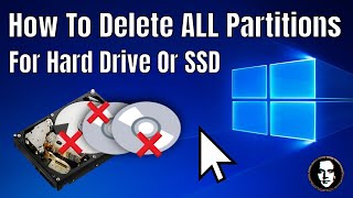 How To Delete All Partitions On A Hard Drive Or SSD Using Windows 10 [upl. by Kant771]