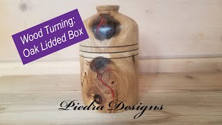 Wood Turning Oak Lidded Box [upl. by Adnauqaj507]