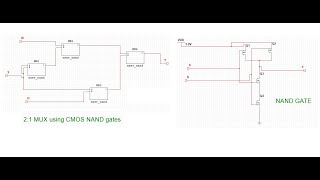 Design 21 MUX using CMOS NAND gates using MULTISIM Part 1 [upl. by Agace]