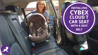 How to Install a Cybex Cloud T With a Seatbelt [upl. by Namyac]