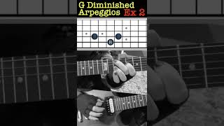 G diminished arpeggios guitar lesson arpeggios diminished musictheory  2 string arpeggios [upl. by Wappes953]