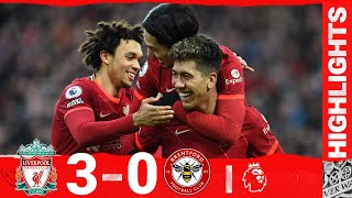 Highlights Liverpool 30 Brentford  Birthday boy Minamino makes it three at Anfield [upl. by Jessalyn262]