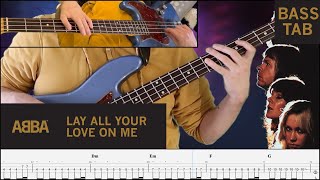 ABBA  Lay All Your Love On Me  Bass Tab  Cover  Lesson  Tuition [upl. by Arbmat]