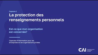 Capsule 1  La protection des renseignements personnels [upl. by Dalt]