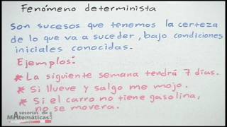 Fenómeno aleatorio y determinista [upl. by Alleram]