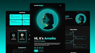 Build a Complete Responsive Personal Portfolio Website using HTML CSS Javascript [upl. by Kirima]