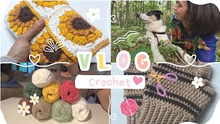 VLOG CROCHET  POCHETTE DE LIVRE MITAINES RATÉS [upl. by Trutko]