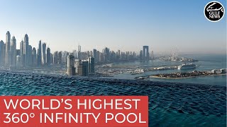 This is the world’s highest 360° infinity Pool  Aura Sky Pool Dubai [upl. by Coppins]