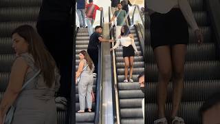 Hand touching escalator funny prank video 😡🤪 prank shorts shortsfeed escalator ytshorts [upl. by Allesig495]