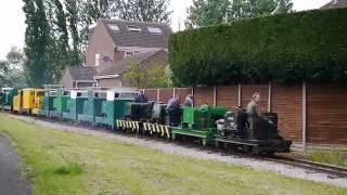 Leighton Buzzard Narrow Gauge Railway Simplex Centenary Record Breaking 16 Header Train [upl. by Anahpos22]