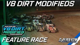 V8 Dirt Modifieds  Australian Title 202324  Carina  28th Sep 2024  ClayPerView [upl. by Annaitsirk289]