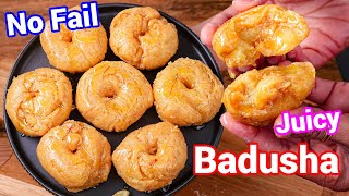 Badusha or Balushahi Sweet Flaky Dessert with Tips amp Tricks  Badsha Sweet  Halwai Style [upl. by Sinnek]