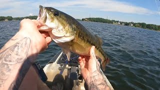 Lake Norman hot summer bass fishing [upl. by Aleafar]